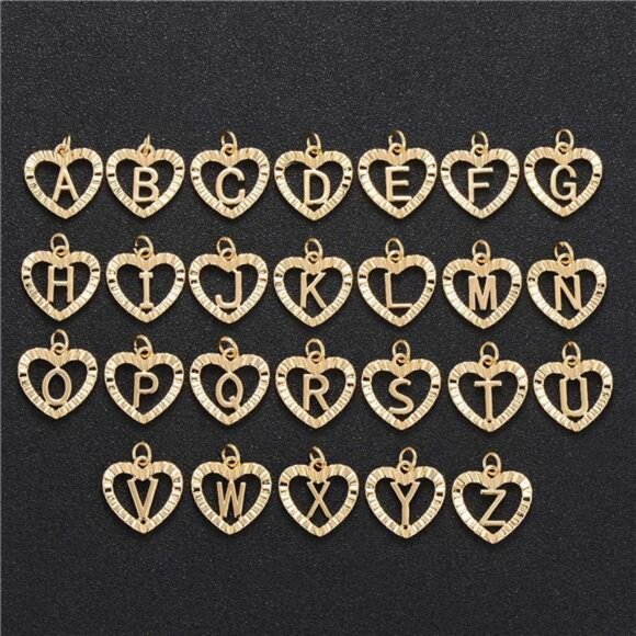 Gold Initial Pendant Necklace Anklet Bracelet for Women 14K Gold Plated Figaro - Picture 6 of 8